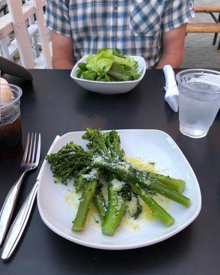 Roasted broccolini, garden salad