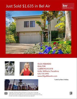 Recently Sold in Bel Air, CA $1,635,000