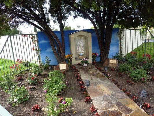 The Virgin Mary shrine on the northwest corner of Kittridge and Cedros.