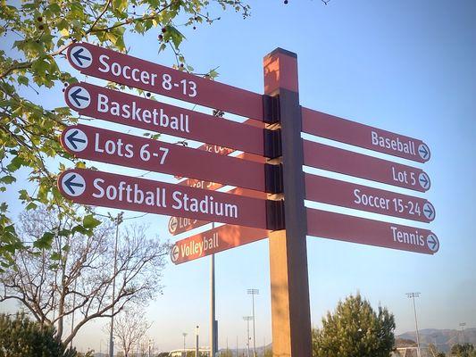 Wayfinding signs, directional and stand alone signs.