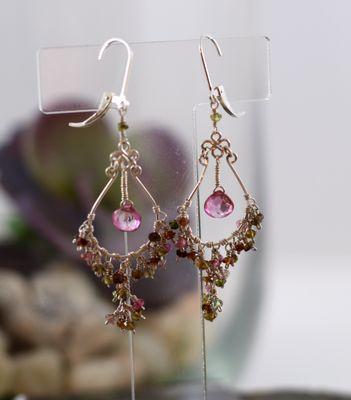 Aphrodite's Treasure Gemstone Chandelier Earrings