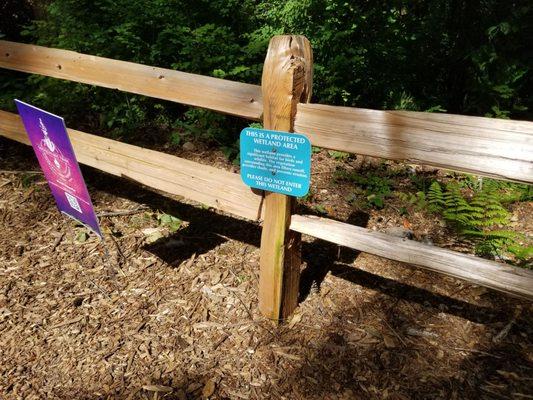 A fence separates guests from protected wetlands