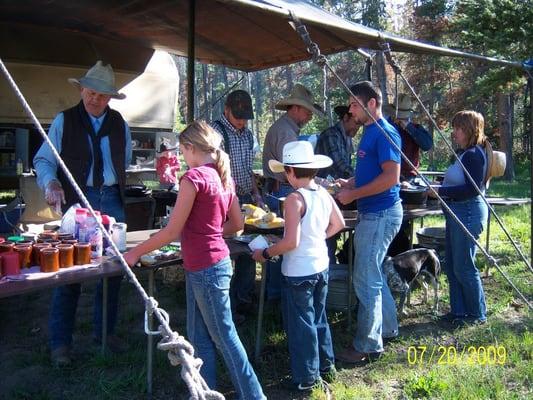 Meal Time was one of the fun parts although all parts were fun. Cooked on a Chuck Wagon and served in the outdoors!