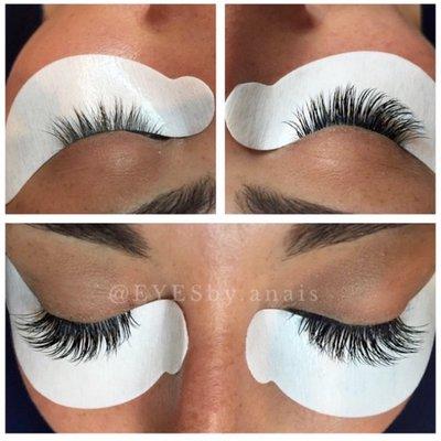 Before and after lash extensions