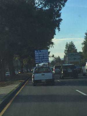 Smart advertising!!!!  Uses cement blocks too so the sign doesn't wobble!!!