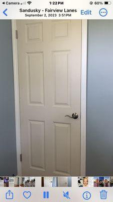 Closet door installed