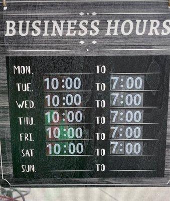 Crystals & Beyond business hours