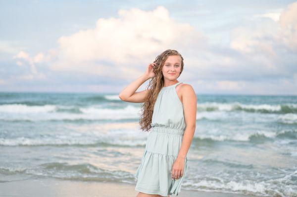 Senior portrait by the ocean