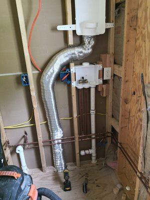 Plumbing and drier machine ventilation