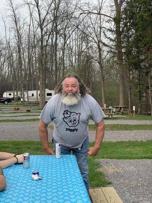 Picnic table at campground