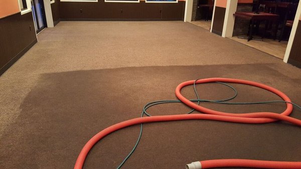 Commercial Carpet Cleaning before and after in process. We are your Carpet Cleaning Experts in The Greater Westfield, MA. 01085 area.