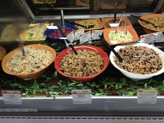 Pasta and bean salads in the deli