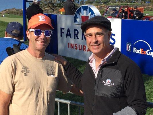 With friend and client Ted Anderson at the Farmers Open 2018