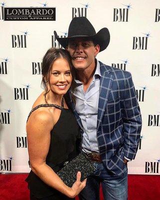 Aaron Watson and his wife at the Country Music  Awards.