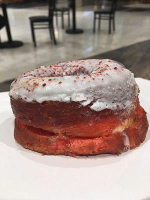 Red velvet cronut, very sweet