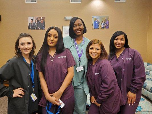 Southeastern Institute massage therapy and medical assisting students at 2020 pinning ceremony.