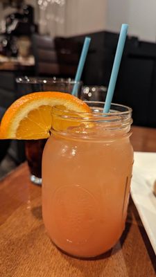 Blood Orange Moonshine with seltzer