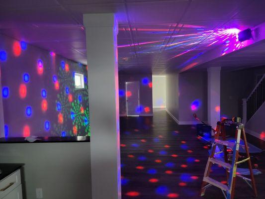 Disco ball in a basement!