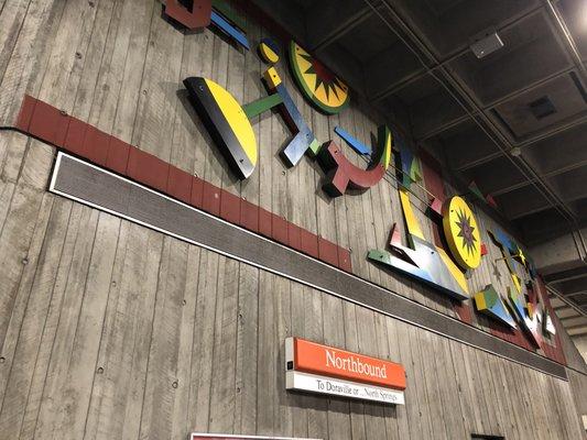 View of the Midtown Station artwork on the Northbound side.