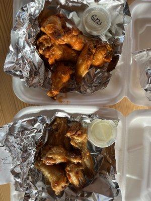 6 buffalo wings and 6 sweet Thai chip wings $14