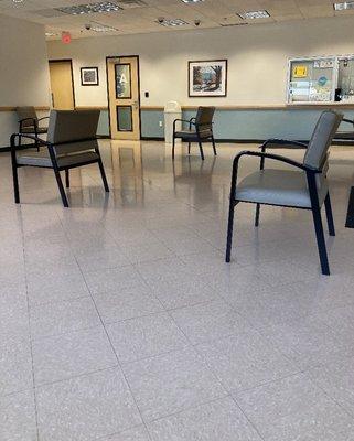 Waiting area for OB department. Zero people.