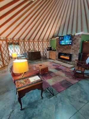 Fireplace and tv