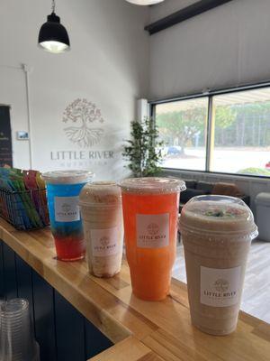 Sample of our shakes and teas