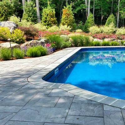 Paver pool patio, Planting, Lighting