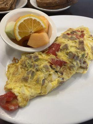 Bratwurst omelette