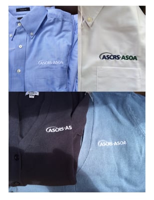 Various Embroidered Dress Shirts and Cardigans we recently produced for ASCRS ASOA.