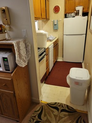 Tiny kitchen.  Stove looked like it came out of a camper.  Kitchen was dirty!!