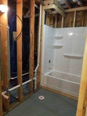 Rough in plumbing for basement bathrooom