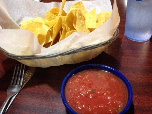 complimentary chips, salsa