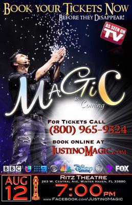 JZ's Magic show is coming to Winter Haven Aug 12th!