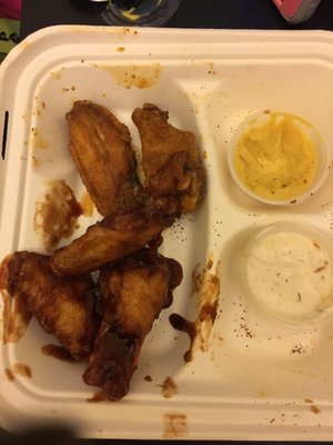 Honey bbq and old bay wings