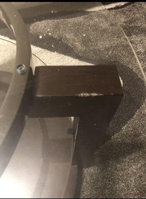 Table damage from Clawtel.  They will not refund you anything.