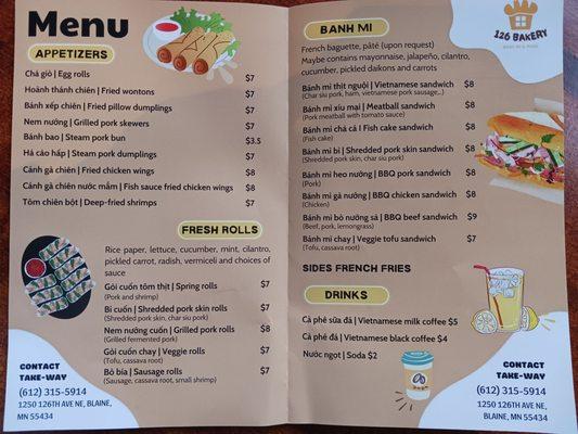 Paper menu.