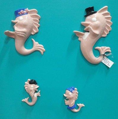 1950's Chalkware Fish Family Wall Art $70.