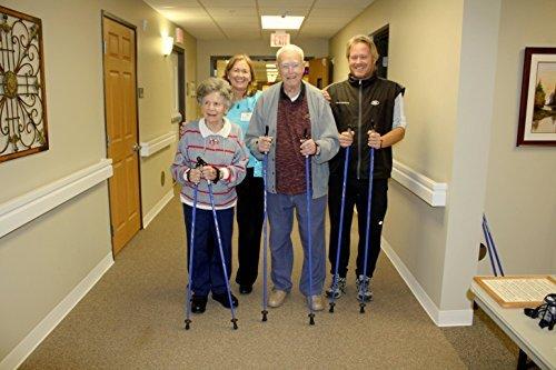 REAL Nordic Walking Poles strong enough for athletes and the safest walking poles for seniors and those with balance issues. 1-piece poles.