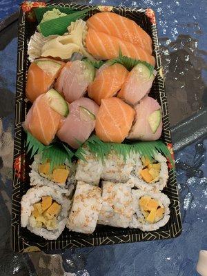 Sweet Potato Roll, Giant Roll, salmon sushi