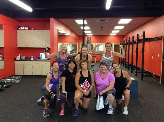 6 am ladies after a hard, sweaty workout.