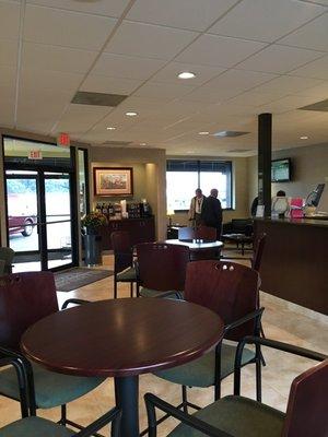 Passenger Lobby with complimentary Gourmet Coffee Bar and fresh baked cookies