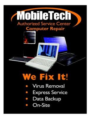 Mobiletech Service will fix all kinds of Virus issues.  Express service for any deadlines.  Data recovery service  90% success!