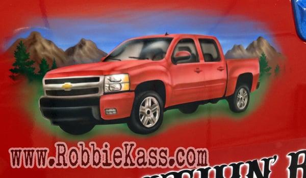 Truck on a truck airbrushed by Robbie Kass