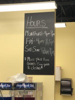 Concession hours