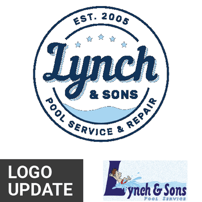 Logo update for Lynch & Sons Pool Service is part of an overall effort to increase new business through brand consistency and marketing.