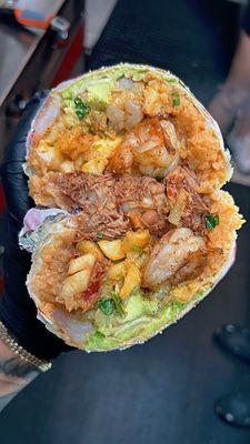 SURFNTURF BURRITO WITH FRIES