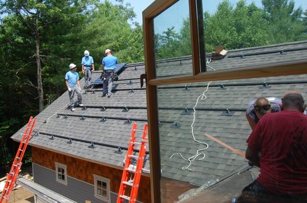 Solar panel installation, custom green homes in Saratoga Springs, NY.