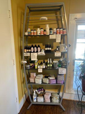 Natural soaps, herbs, vitamins, minerals, natural hair oils and body supplies