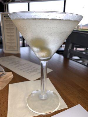 Dirty goose martini with blue cheese stuffed olives